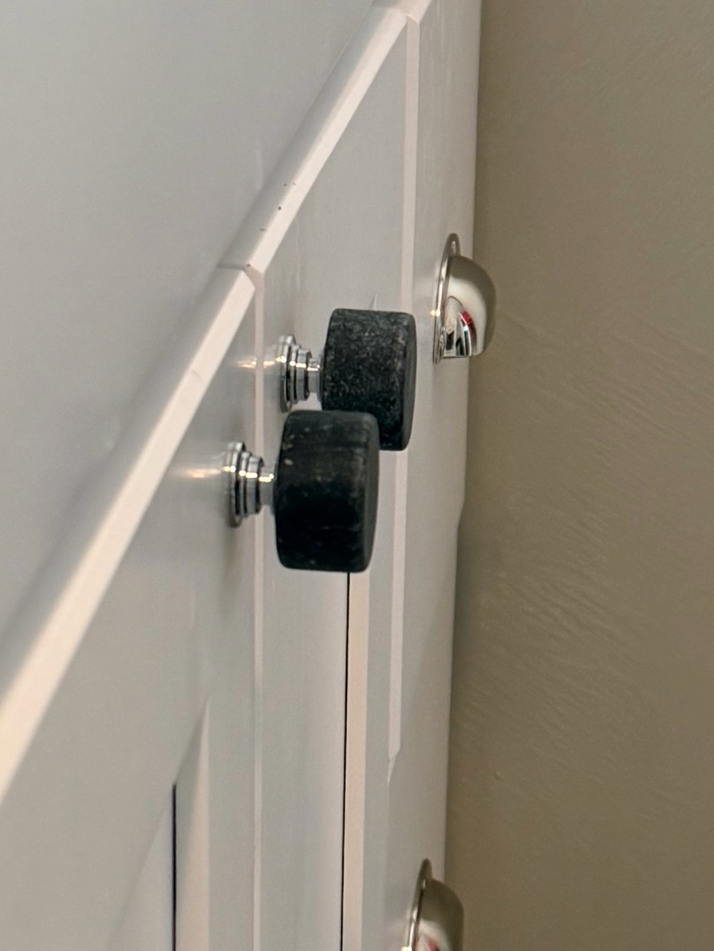 NWT 2 raw black marble round drawer knob pulls